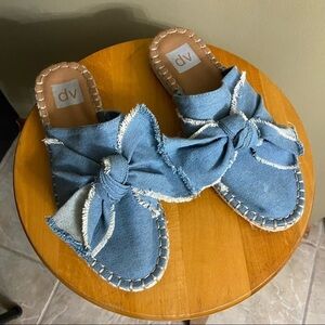 Dolce Vita Tie Denim Slide-ons Blue 7.5
